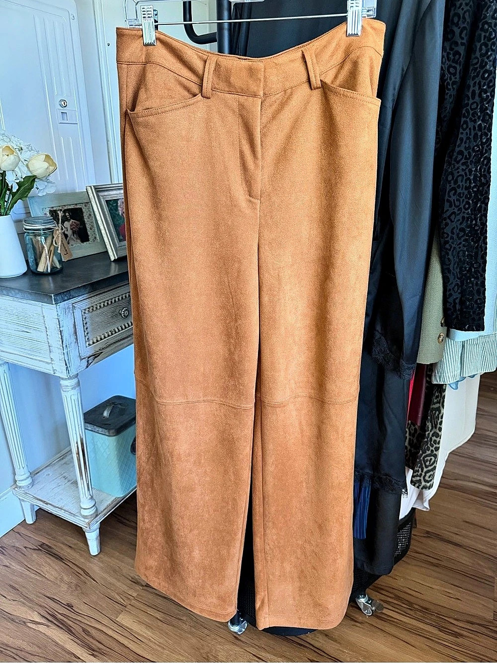 Western Style Faux Suede Jacket and Pants Set - Picture 4 of 8